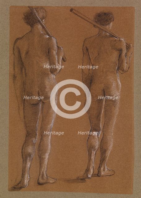 St George Series - Male Nude - Studies of two Soldiers for 'The Princess led to the Dragon', 1865-66 Creator: Sir Edward Coley Burne-Jones.