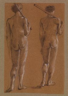 St George Series - Male Nude - Studies of two Soldiers for The Princess led to the Dragon 1865-66 Creator: Sir Edward Coley Burne-Jones
