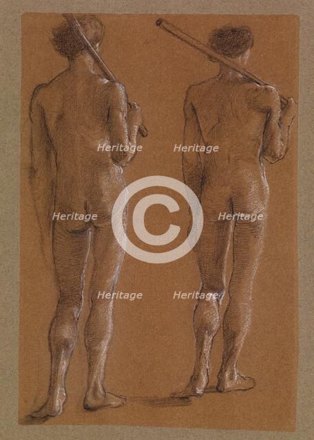 St George Series - Male Nude - Studies of two Soldiers for 'The Princess led to the Dragon', 1865-66 Creator: Sir Edward Coley Burne-Jones.