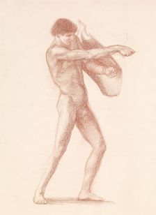St George Series - Male Nude - Study of St George for St George slaying the Dragon 1865-66. Creator: Sir Edward Coley Burne-Jones