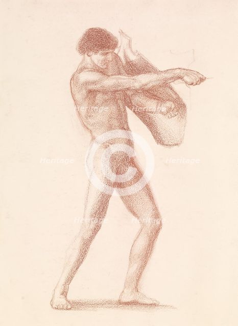 St George Series - Male Nude - Study of St George for 'St George slaying the Dragon', 1865-66. Creator: Sir Edward Coley Burne-Jones.