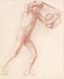 St George Series - Male Nude - Study of St George for St George slaying the Dragon 1865. Creator: Sir Edward Coley Burne-Jones