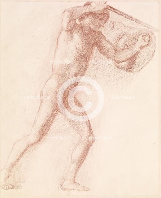 St George Series - Male Nude - Study of St George for 'St George slaying the Dragon', 1865. Creator: Sir Edward Coley Burne-Jones.