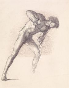 St George Series - Male Nude - Study of St George for St George slaying the Dragon 1865-66. Creator: Sir Edward Coley Burne-Jones
