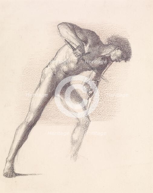 St George Series - Male Nude - Study of St George for 'St George slaying the Dragon', 1865-66. Creator: Sir Edward Coley Burne-Jones.