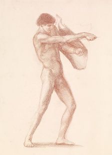 St George Series - Male Nude - Study of St George for St George slaying the Dragon 1865-66. Creator: Sir Edward Coley Burne-Jones