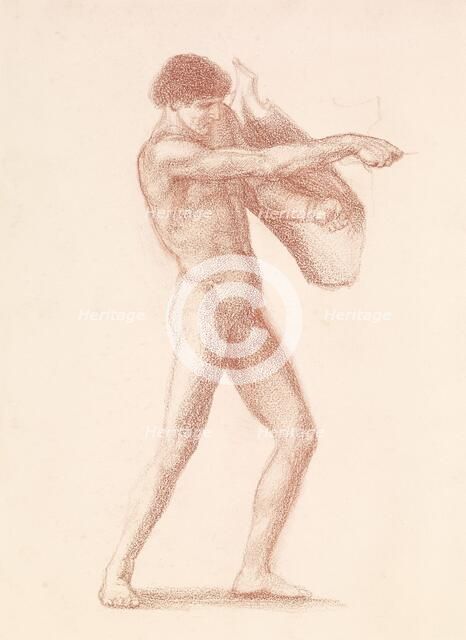 St George Series - Male Nude - Study of St George for 'St George slaying the Dragon', 1865-66. Creator: Sir Edward Coley Burne-Jones.