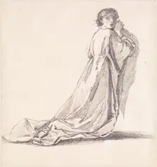 St George Series - Study of the Princess for St George slaying the Dragon 1865. Creator: Sir Edward Coley Burne-Jones