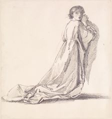 St George Series - Study of the Princess for St George slaying the Dragon 1865. Creator: Sir Edward Coley Burne-Jones