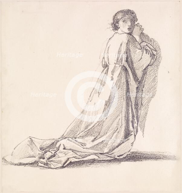 St George Series - Study of the Princess for 'St George slaying the Dragon', 1865. Creator: Sir Edward Coley Burne-Jones.