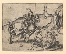 St. George Slaying the Dragon, ca. 1435-1491. Creator: Martin Schongauer