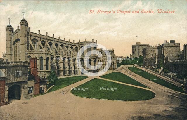 'St. George's Chapel and Castle, Windsor', c1910.  Artist: Unknown.