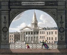 St George's Church, Bloomsbury, Holborn, London, c1800. Artist: Anon