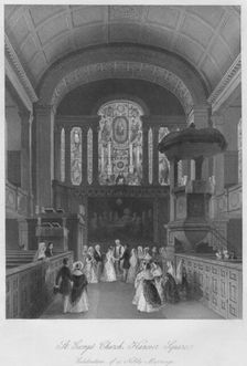 St. George's Church, Hanover Square. Celebration of a Noble Marriage c1841. Artist: Henry Melville