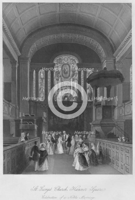 'St. George's Church, Hanover Square. Celebration of a Noble Marriage', c1841. Artist: Henry Melville.