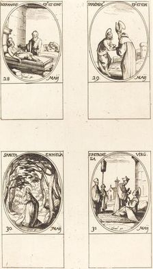 St. Germanus of Paris; St. Maximinus; St. Emmelia; St. Petronilla. Creator: Jacques Callot