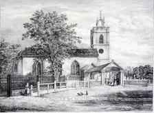 St Giles, Camberwell, London, c1825. Artist: Englemann, Graf and Co