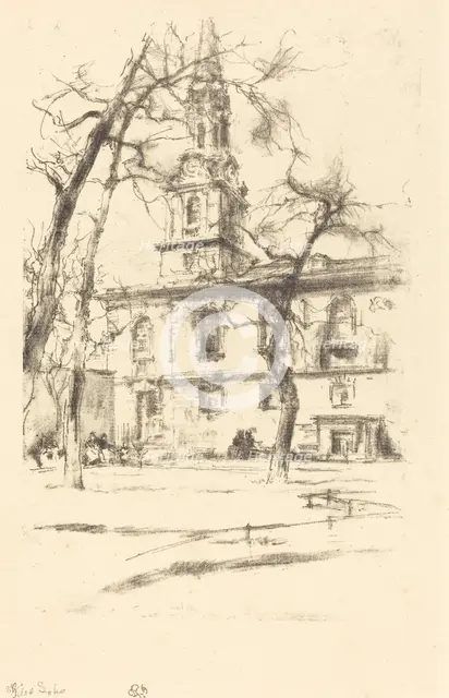 St. Giles-in-the-Fields, 1896. Creator: James Abbott McNeill Whistler.