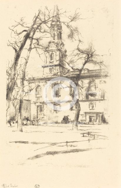 St. Giles-in-the-Fields, 1896. Creator: James Abbott McNeill Whistler.