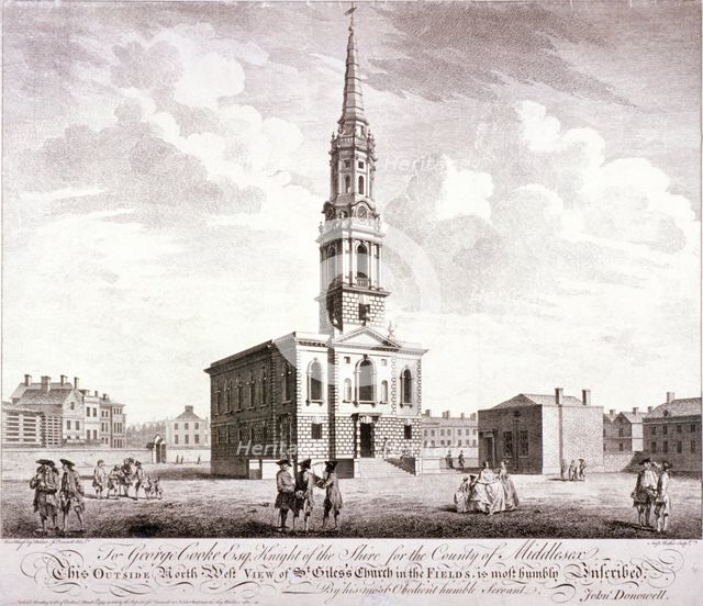 St Giles in the Fields, Holborn, London, 1753. Artist: Anthony Walker