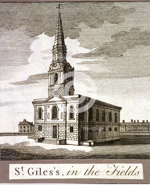 St Giles in the Fields, Holborn, London, c1750. Artist: Anon