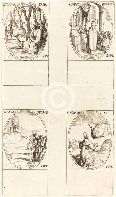 St. Giles; St. Lupus; St. Anne; St. Nonnosus. Creator: Jacques Callot.
