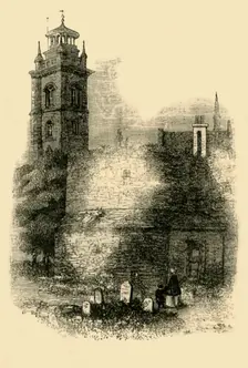 St. Giles's, Cripplegate, Showing the Old Wall c1872. Creator: Unknown