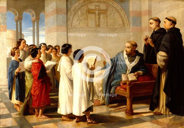 St Gregory teaching his Chant, 1845. Creator: John Rogers Herbert.