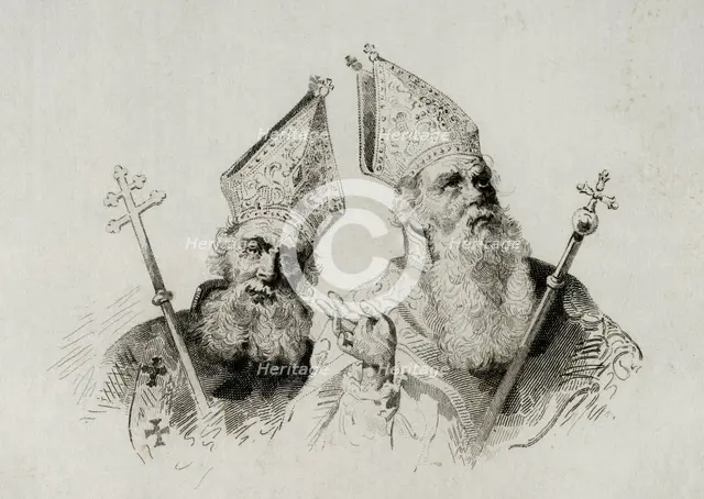 St Gregory the Enlightener, (257-c330), founder of the Armenian Apostolic Church, 1838.  Creators: Hippolyte Lalaisse, Moret.