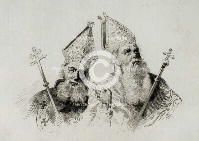 St Gregory the Enlightener, (257-c330), founder of the Armenian Apostolic Church, 1838.  Creators: Hippolyte Lalaisse, Moret.