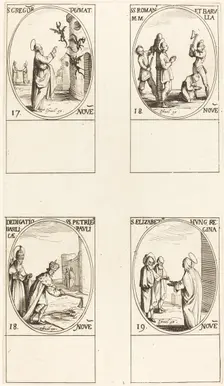 St. Gregory; Sts. Romanus & Barulla; Dedication of the Basilicas of SS. Peter & Paul. Creator: Jacques Callot