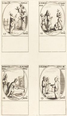 St. Gregory; Sts. Romanus & Barulla; Dedication of the Basilicas of SS. Peter & Paul. Creator: Jacques Callot