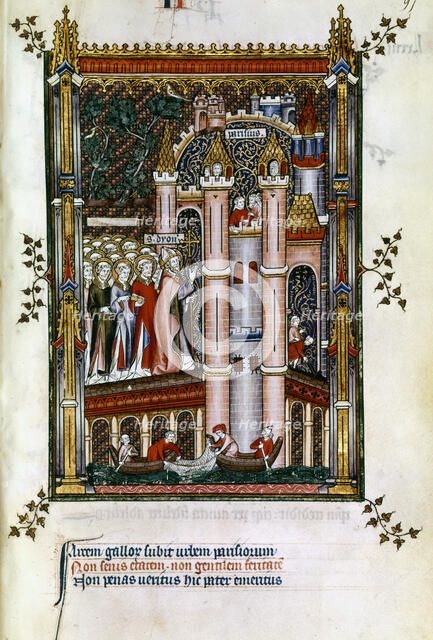 St Denis at the gates of Paris, 1317. Artist: Unknown