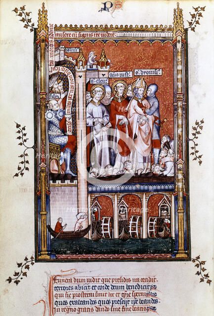 St Denis is shown the martyrs, 1317. Artist: Unknown