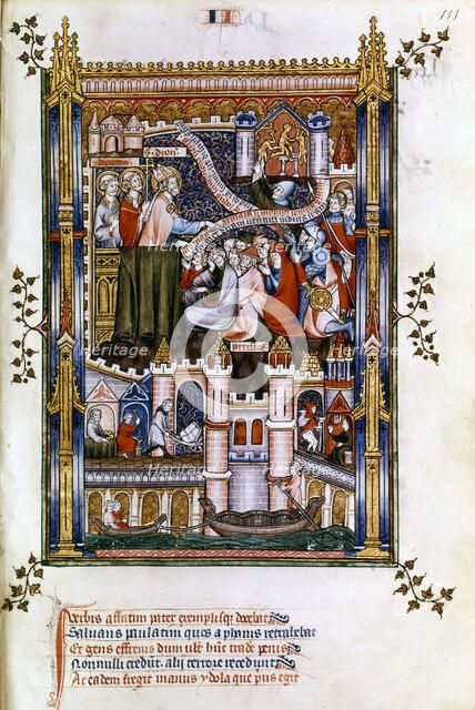 St Denis preaching, 1317. Artist: Unknown