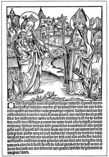 St Dionysius praying to the Virgin and Child for help to overcome the curse of Syphilis