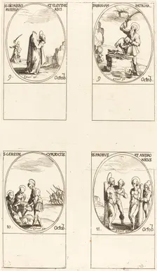 St. Dionysius, Rusticus & Eleutherius; St. Abraham; St. Gereon & Companions; Sts. Pro. Creator: Jacques Callot