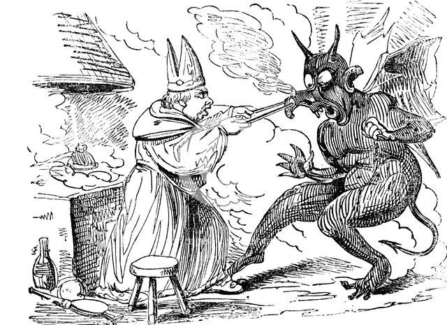 St Dunstan and the devil, 1826. Artist: Unknown
