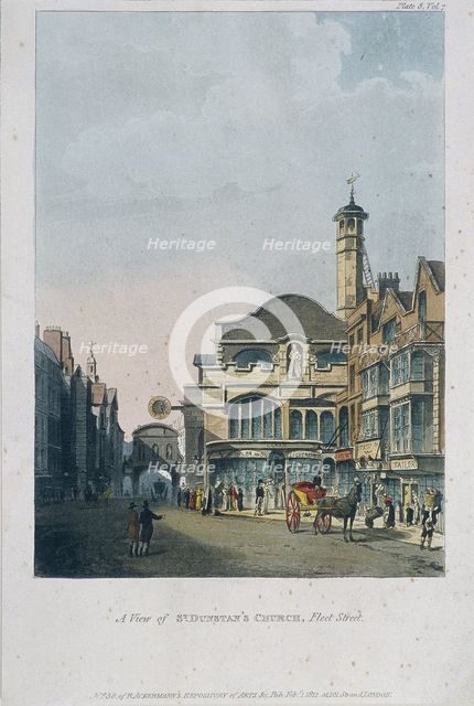 St Dunstan in the West, London, 1812. Artist: Anon