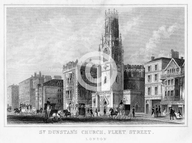 St Dunstan's Church, Fleet Street, City of London, 19th century. Artist: Unknown