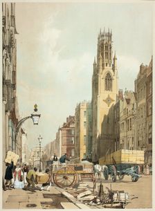 St. Dunstans Fleet Street, plate 23 from Original Views of London as It Is, 1842. Creator: Thomas Shotter Boys