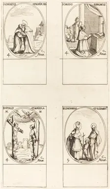 St. Emeric; St. Charles Borromeo; St. Vitalis & Agricola; Sts. Zachary & Elizabeth. Creator: Jacques Callot