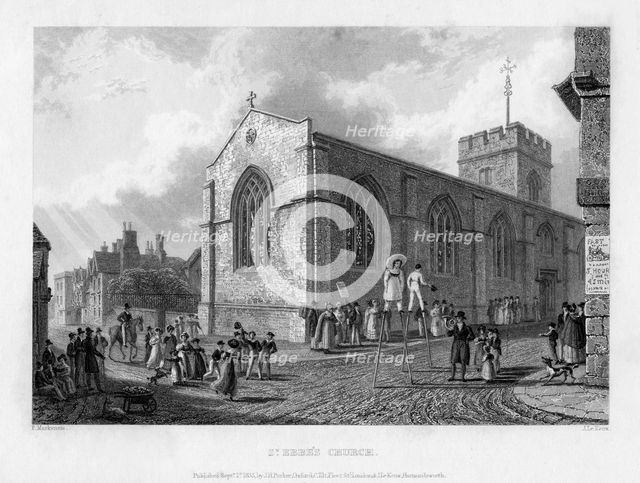St Ebbe's Church, Oxford, 1835.Artist: John Le Keux