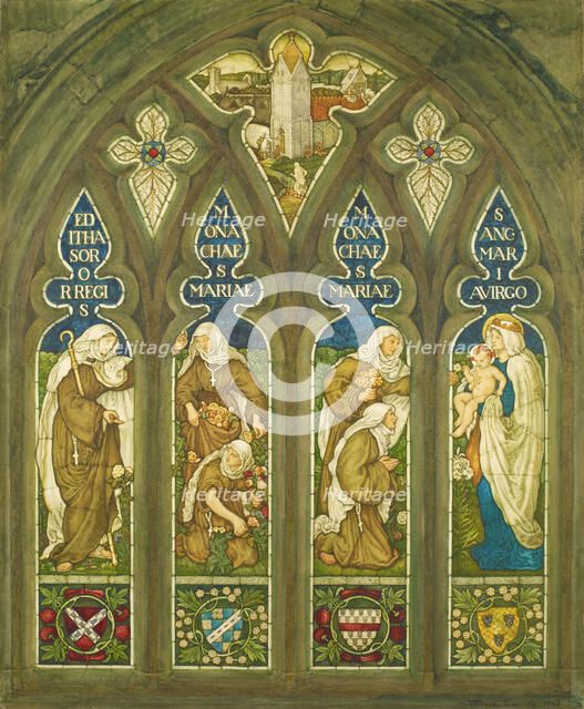 St Editha and the Nuns of St Mary, 1908. Creator: Thomas Matthews Rooke.