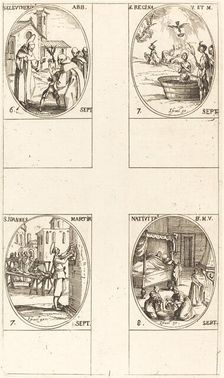 St. Eleutherius, Abbot; St. Regina; St. John; The Nativity of the Virgin. Creator: Jacques Callot