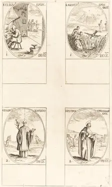 St. Eligius; St. Agericus; St. Francis Xavier; St. Peter Chrysologus. Creator: Jacques Callot