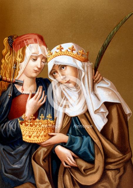 St Elizabeth of Hungary and St Lucy, 1878. Artist: Unknown