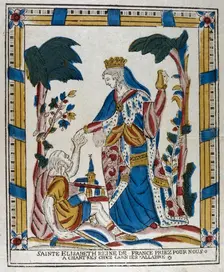 St Elizabeth of Hungary giving alms to a beggar, 18th century. Artist: Anon
