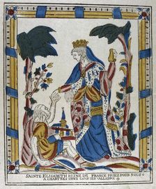 St Elizabeth of Hungary giving alms to a beggar, 18th century. Artist: Anon