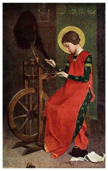 St Elizabeth of Hungary Spinning Wool for the Poor 1901